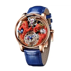 Нові наручні годинники з виробництва кварцових годинників Bling Crystal Rhinestone Watch Business Waterproof Sapphire Glass Dragon Hollowed Ou Watches Men Wrist